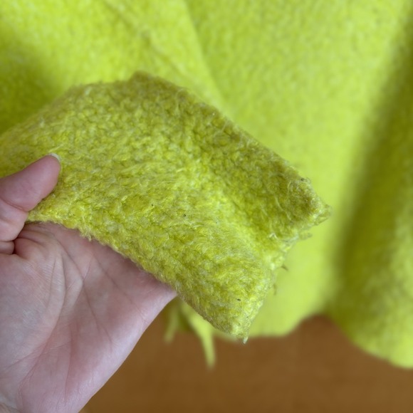 Free People Small Citron Yellow Moira Slouchy Tunic Sweater Wool Blend Relaxed - Picture 3 of 10